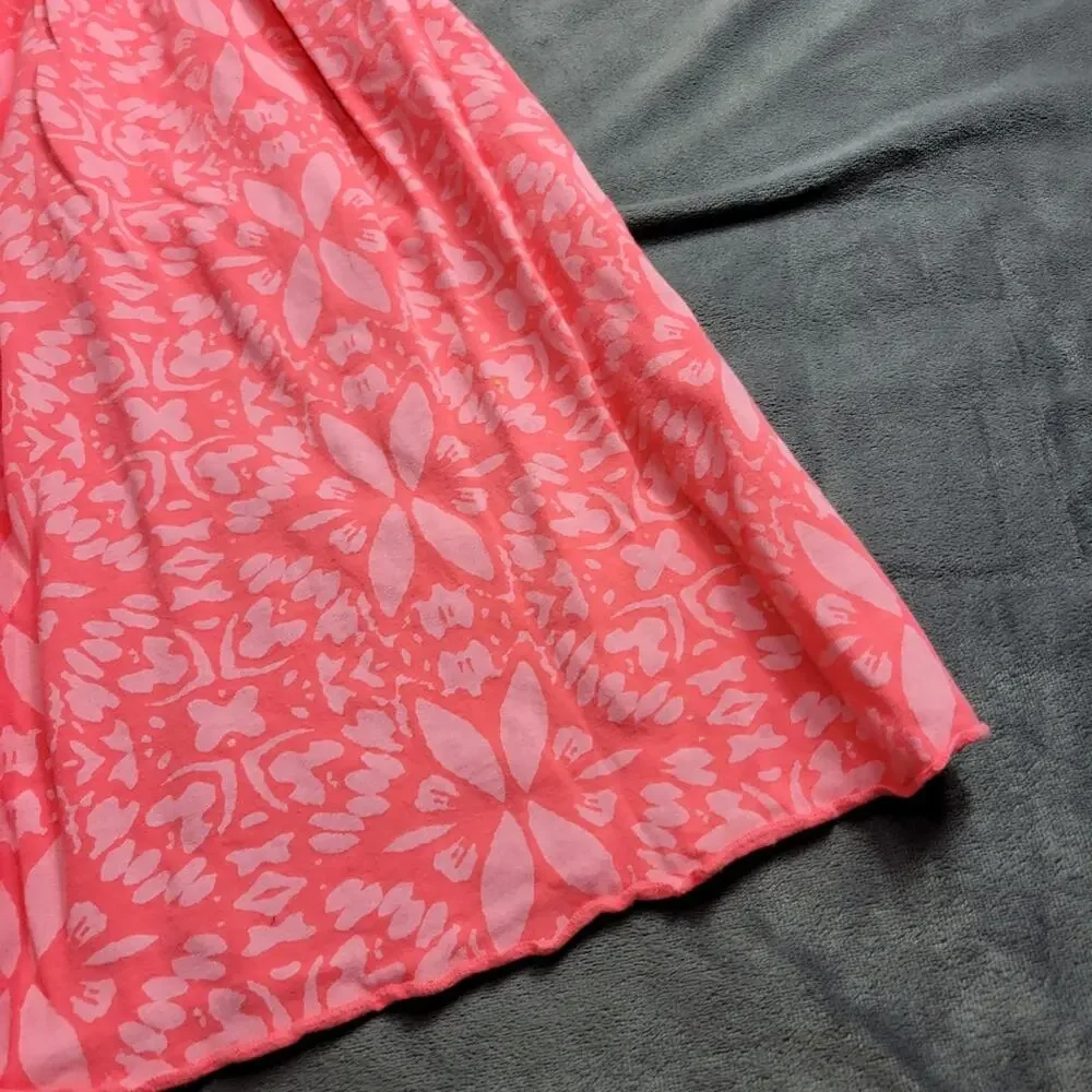 Fresh Produce Dress Girl Medium Pink Comfort Stretch Floral USA Made 100% Cotton